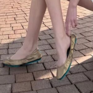 Tieks metallic gold ballet flats foldable ballerina‎ shoes size 8 by Gavireli